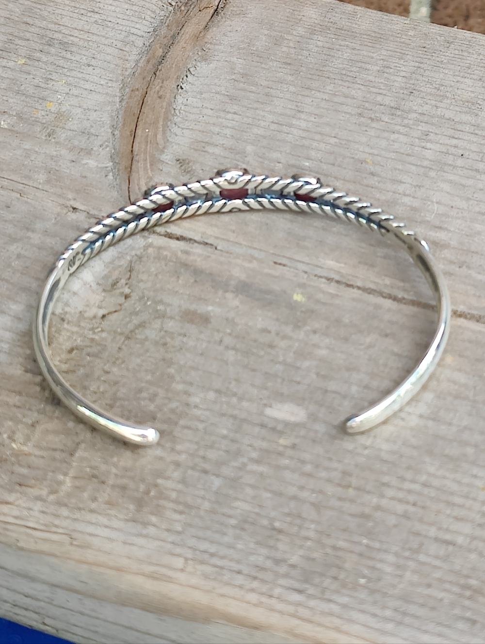 Carolyn Pollack Relios Sterling Silver Cuff Bracelet With Rhodonite Gemstones - Picture 6 of 11
